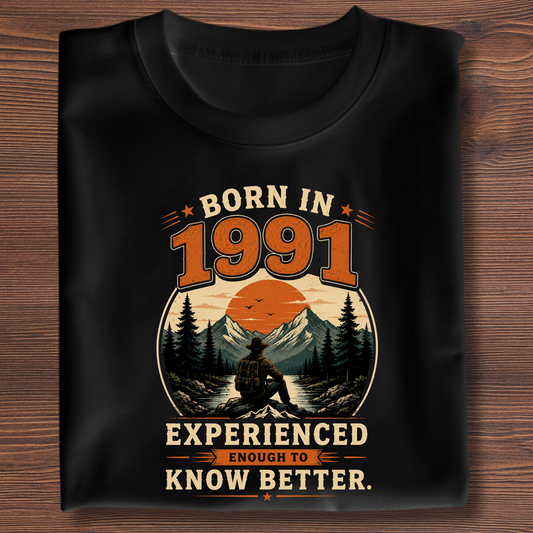 Born In Vintage Birthday T-Shirt | Years 1971-1991
