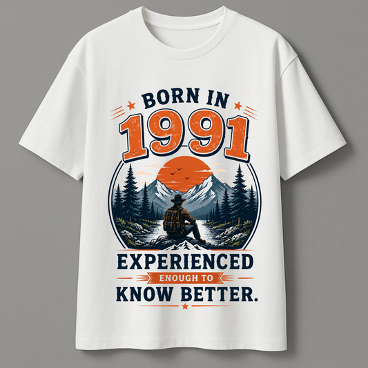 Born In 1991 Vintage Birthday T-Shirt | 35th Birthday Tee | Living Legends