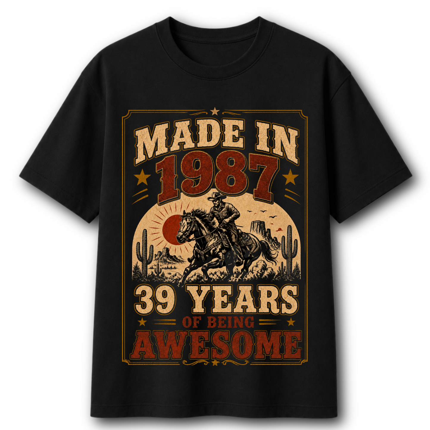 Made In 1987 39 Years of Being Awesome | Vintage 39th Birthday T-Shirt
