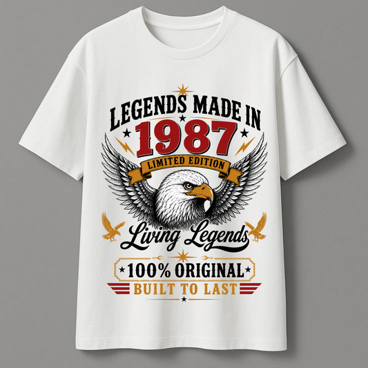 Legends Made In 1987 Limited Edition T-Shirt | 39th Birthday | Living Legends