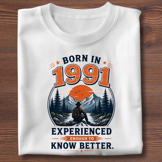 Born In Vintage Birthday T-Shirt | Years 1971-1991