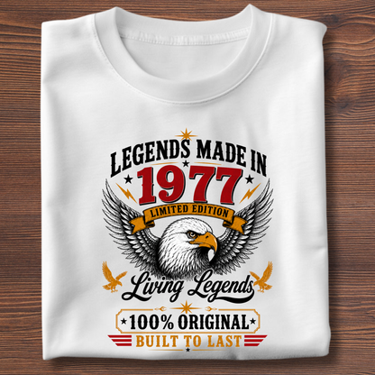 Legends Made In  Limited Edition Birthday Tee 1971-1991