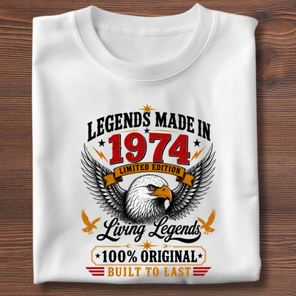 Legends Made In  Limited Edition Birthday Tee 1971-1991