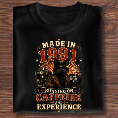 Running On Caffeine & Experience Tee · 1971-1991