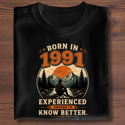 Born In Vintage Birthday T-Shirt | Years 1971-1991