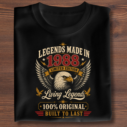 Legends Made In  Limited Edition Birthday Tee 1971-1991