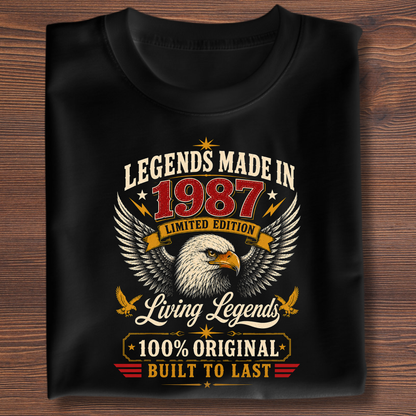 Legends Made In  Limited Edition Birthday Tee 1971-1991
