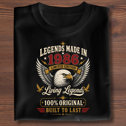 Legends Made In  Limited Edition Birthday Tee 1971-1991