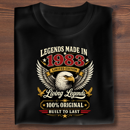 Legends Made In  Limited Edition Birthday Tee 1971-1991