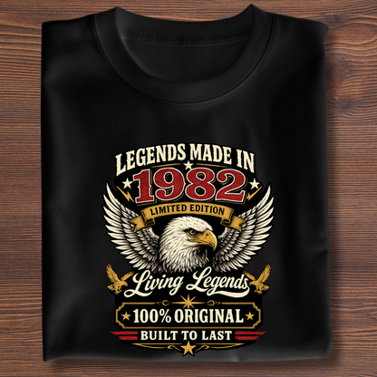Legends Made In  Limited Edition Birthday Tee 1971-1991