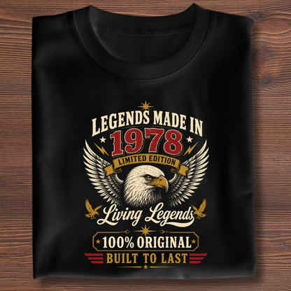 Legends Made In  Limited Edition Birthday Tee 1971-1991