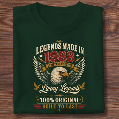 Legends Made In  Limited Edition Birthday Tee 1971-1991