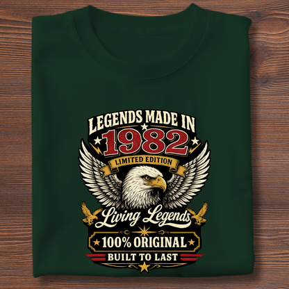 Legends Made In  Limited Edition Birthday Tee 1971-1991
