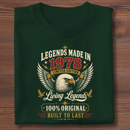 Legends Made In  Limited Edition Birthday Tee 1971-1991