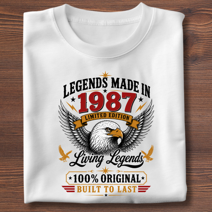 Legends Made In  Limited Edition Birthday Tee 1971-1991
