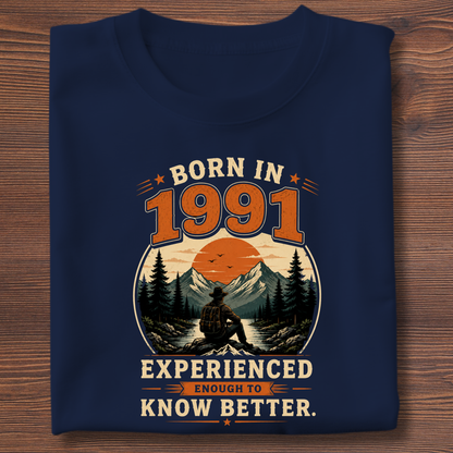 Born In Vintage Birthday T-Shirt | Years 1971-1991