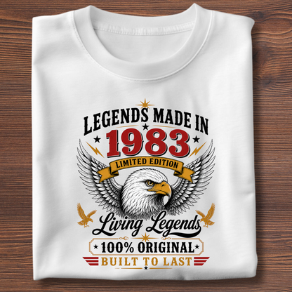 Legends Made In  Limited Edition Birthday Tee 1971-1991