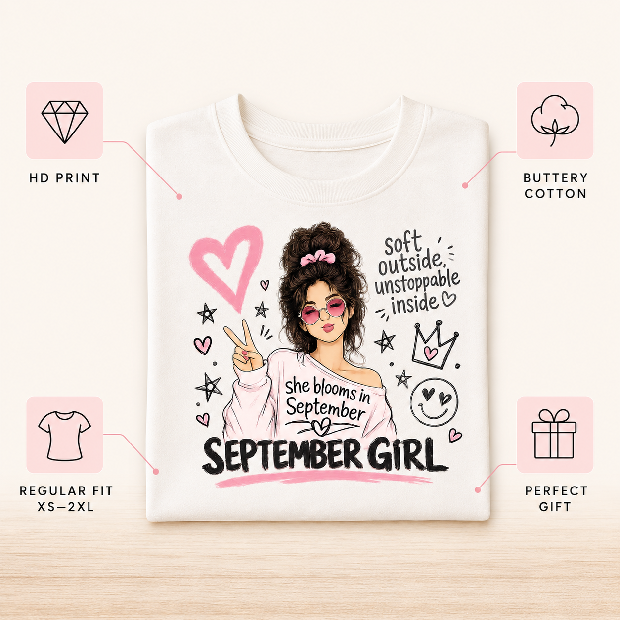 September Girl Tee | Soft & Unstoppable
